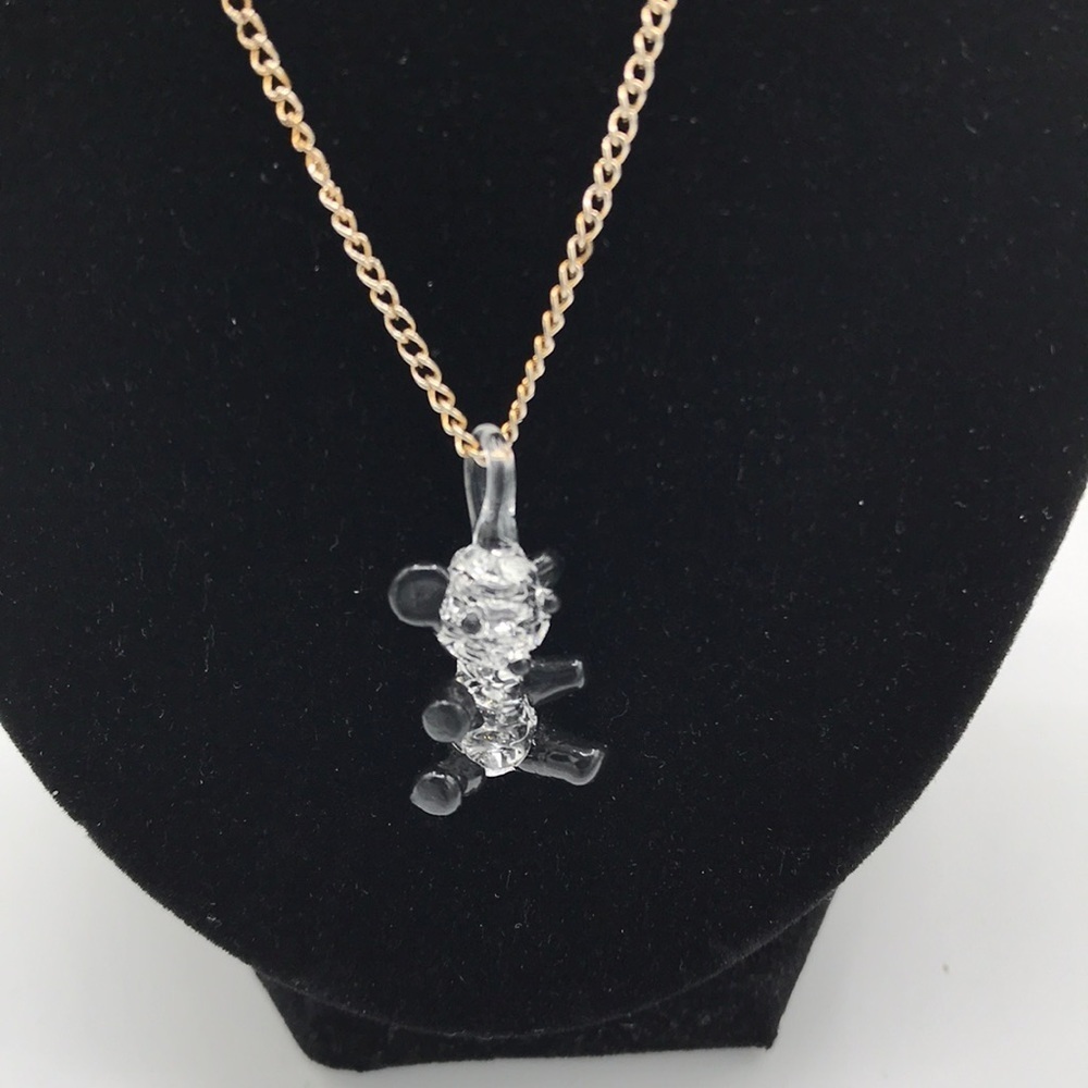 Glass-Look Panda Necklace With Gold Tone Chain